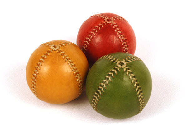 Set of 3 leather juggling balls, 75mm diameter, Juggling set, Juggling balls